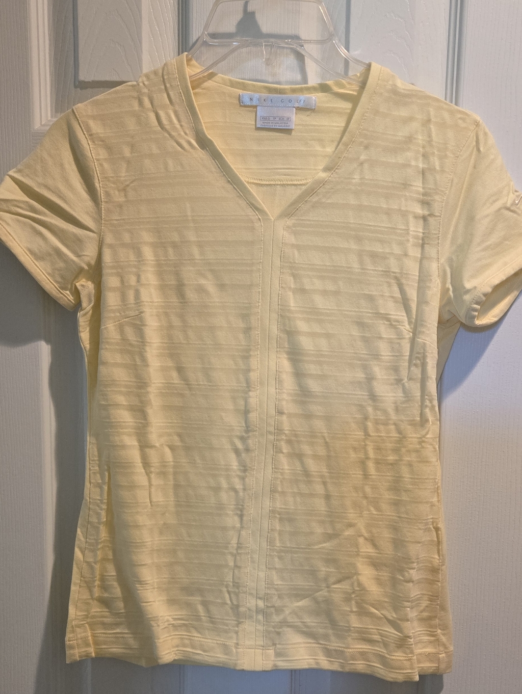Nike Golf Pale Yellow VNeck Short Sleeve Golf Top